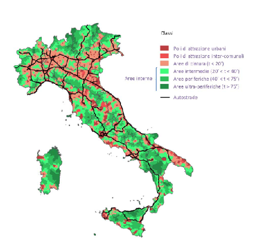 Figura 65 - Mappa delle Aree interne