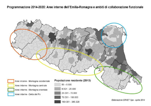 Fonte dell’immagine: Documento strategico regionale dell’Emilia-Romagna per la programmazione dei fondi strutturali e di investimento europei (SIE) 2014-2020, Delibera dell’Assemblea legislativa regionale n. 167 del 15 luglio 2014