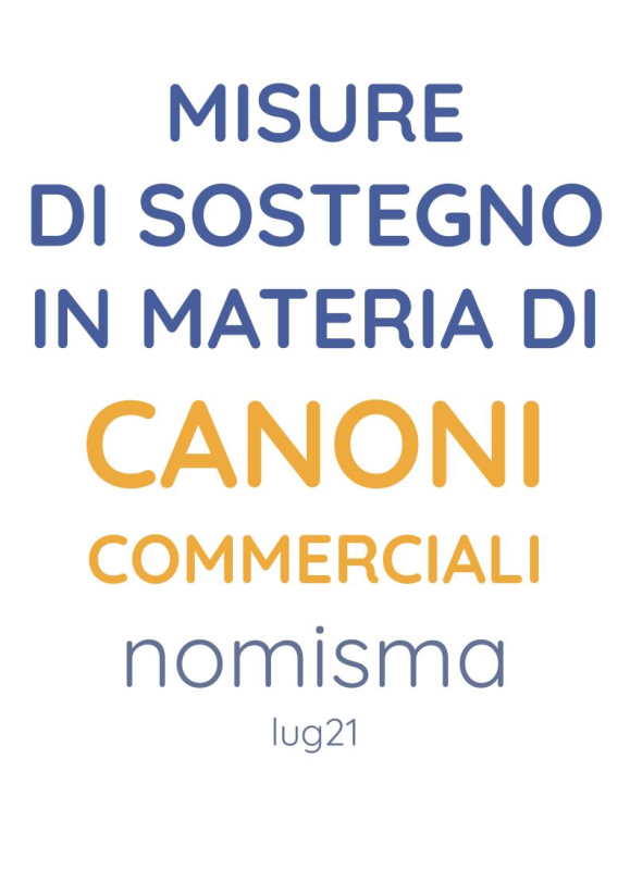 Misure di sostegno agli operatori del territorio in materia di canoni commerciali