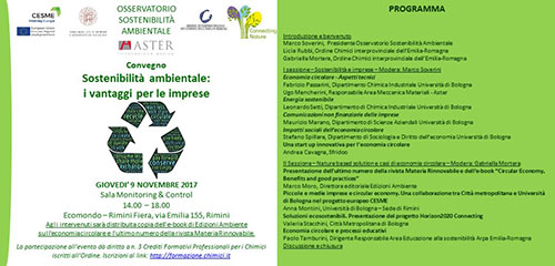 Convegno "Sostenibilit&agrave; ambientale: i vantaggi per le imprese"
