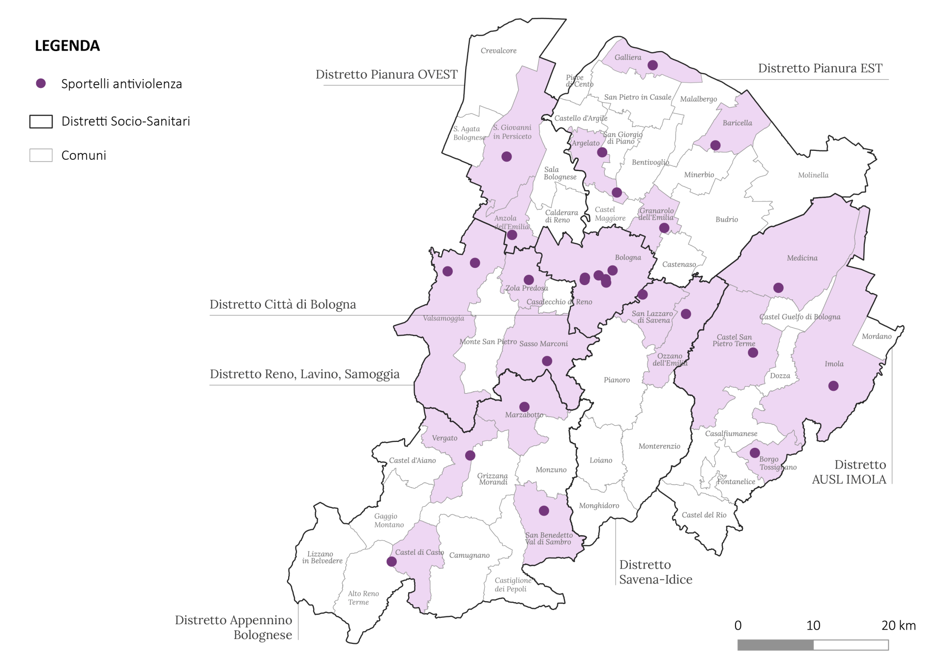 Mappa Sportelli antiviolenza