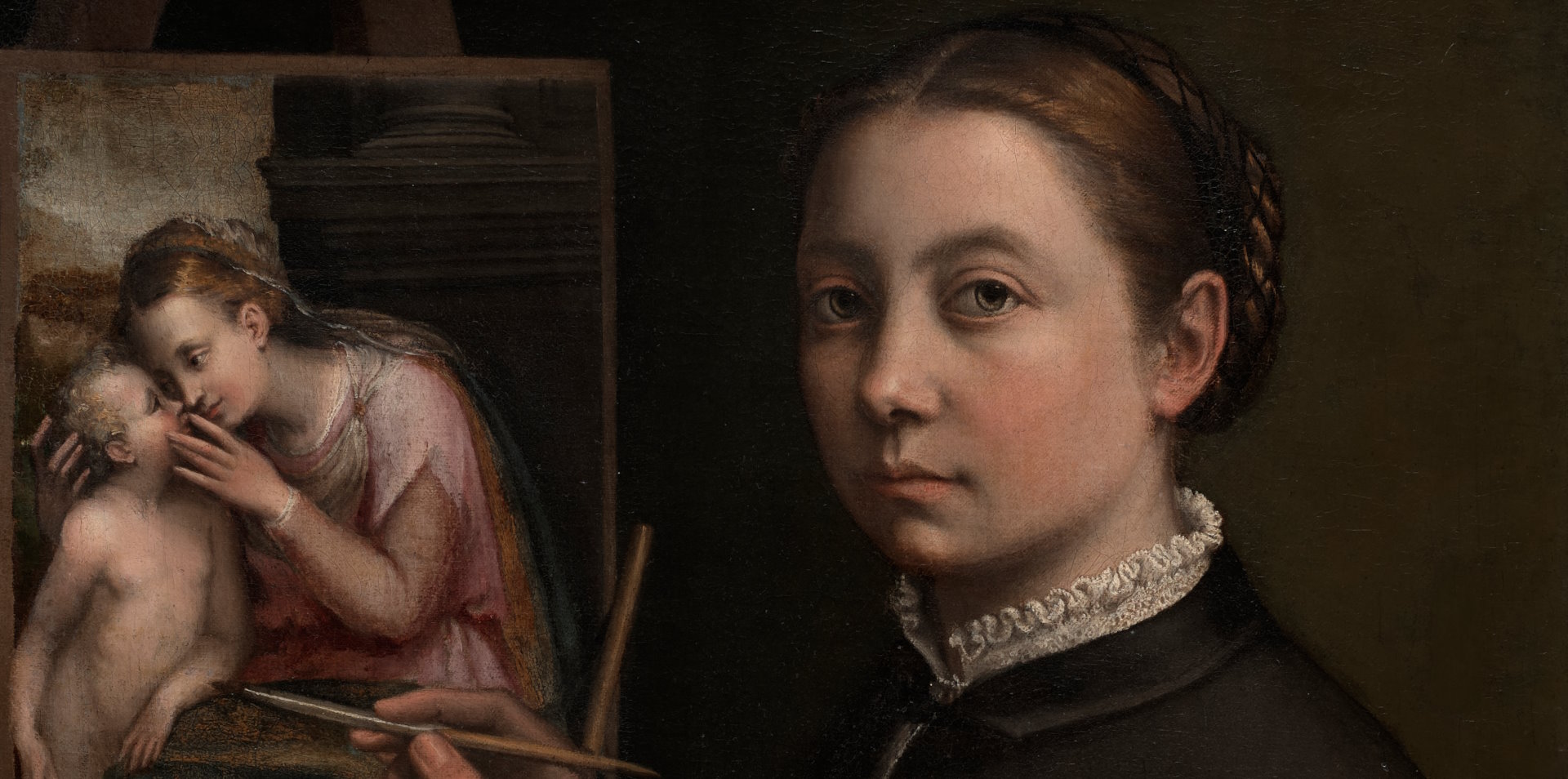 Sofonisba Anguissola  (1532–1625) - Autoritratto al cavalletto (1556) - Castle-Museum in Łańcut
