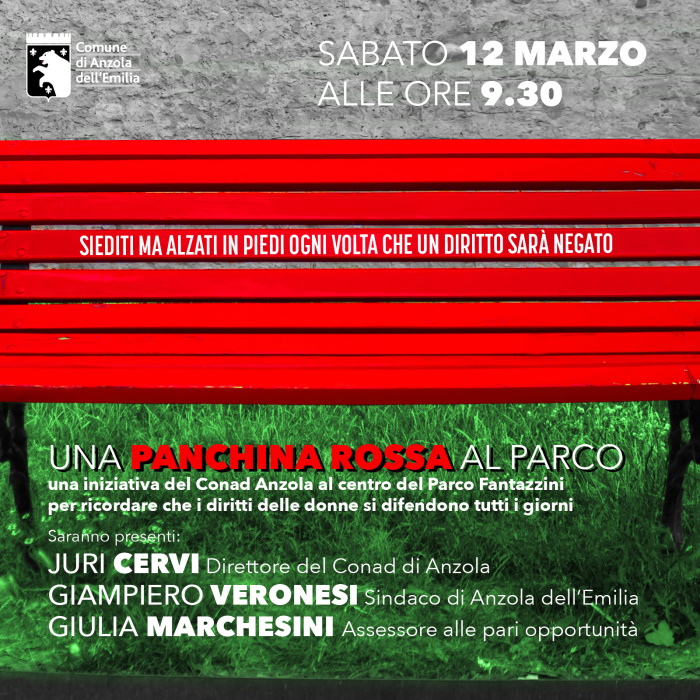 Inaugurazione Panchina Rossa