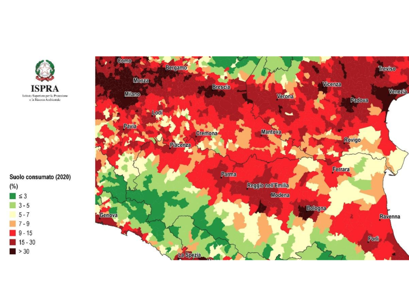 Impermeabilizzazione del suolo - dati ISPRA dal 2006