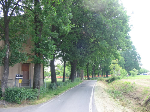 Via Morazzo nel tratto prospiciente Villa Bernaroli