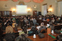 Un momento della "seduta parlamentare" - Archivio Provincia di Bologna