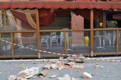 I danni del terremoto in centro a Crevalcore