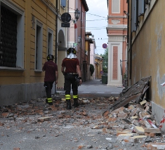 Le strade di Crevalcore dopo il terremoto - Archivio Ufficio stampa