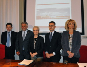 Durante la presentazione: Pondrelli, Gualardi, Draghetti, Venturi, Lambertini