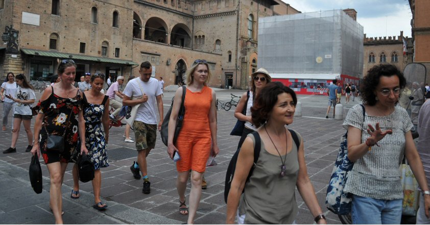 Turisti a Bologna