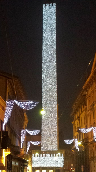 18/12/2013 - La torre degli Asinelli illuminata - Foto di Rita Michelon