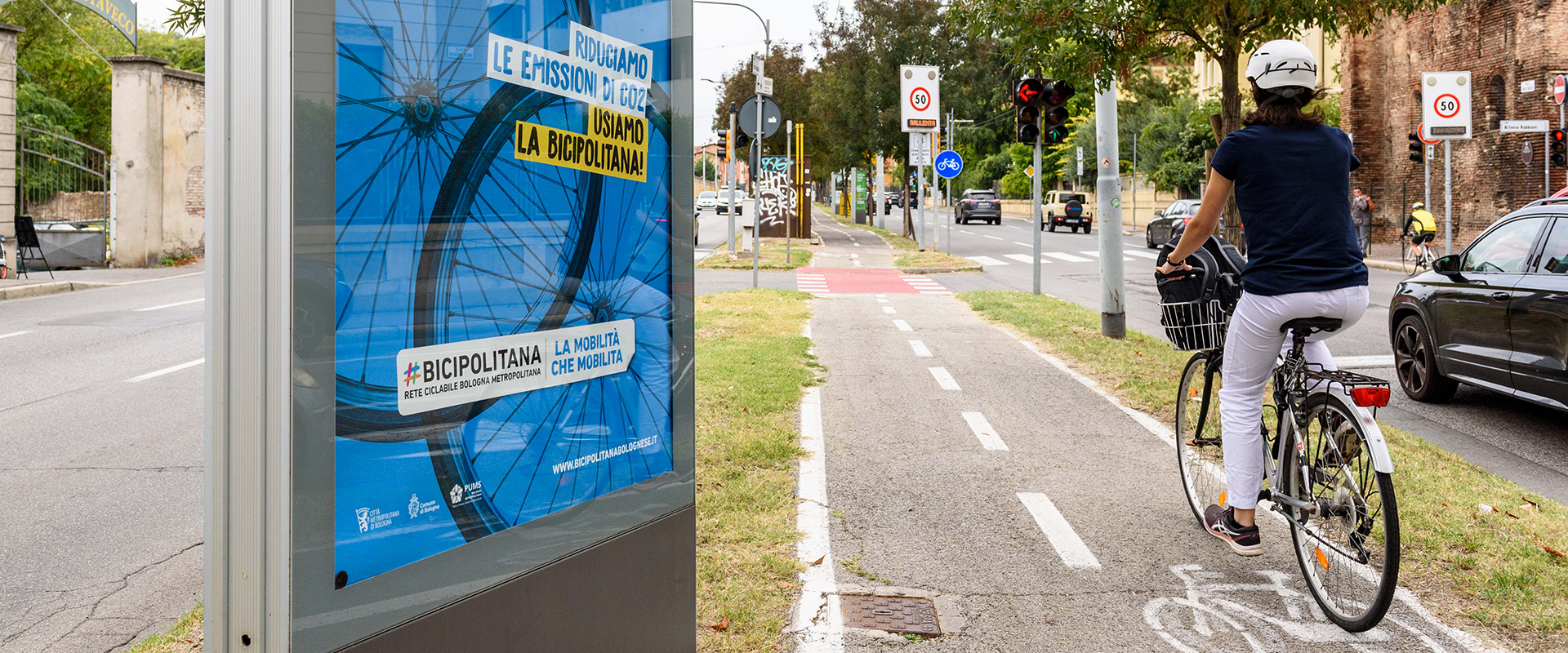 Ciclista su tangenziale bici