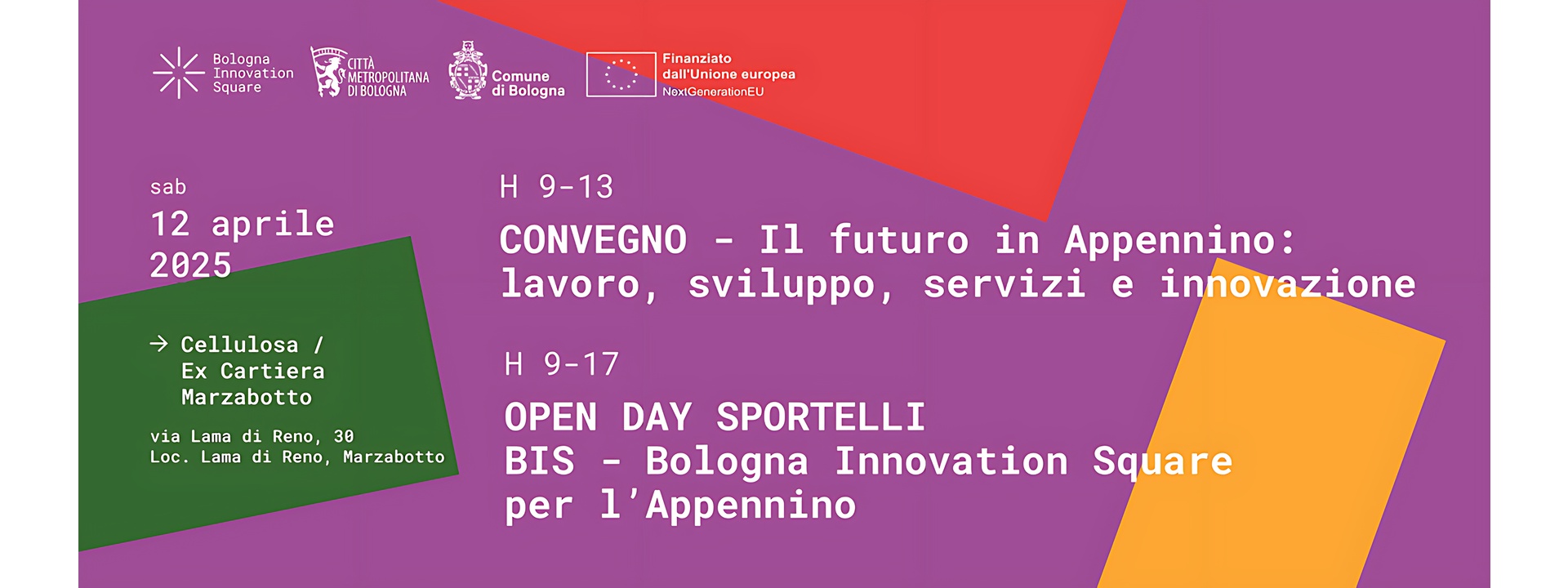 12 aprile - Il futuro in Appennino: lavoro, sviluppo, servizi e innovazione