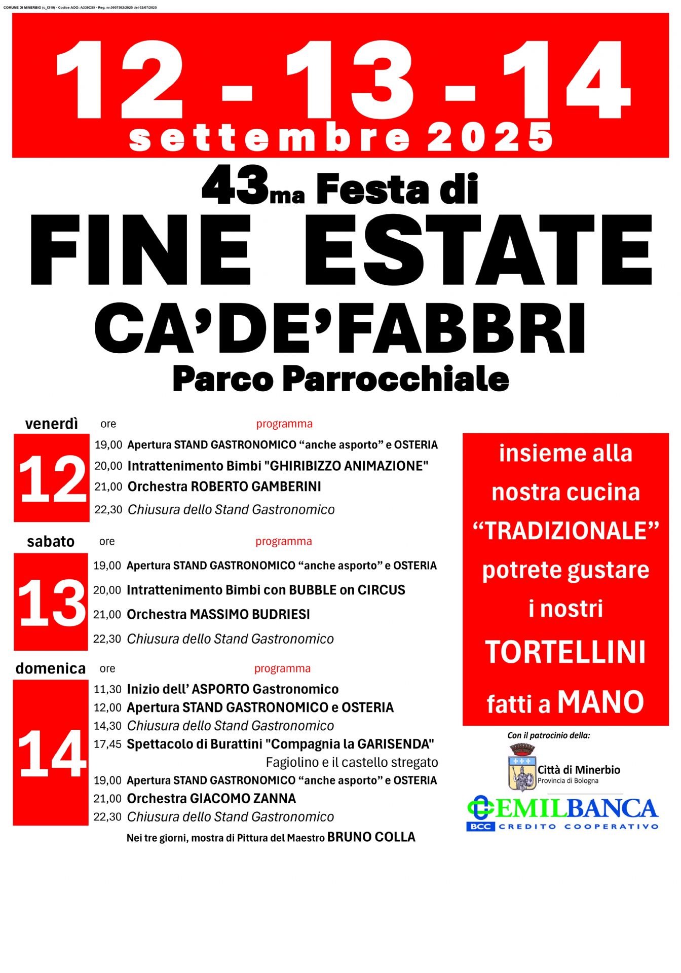Locandina dell'iniziativa