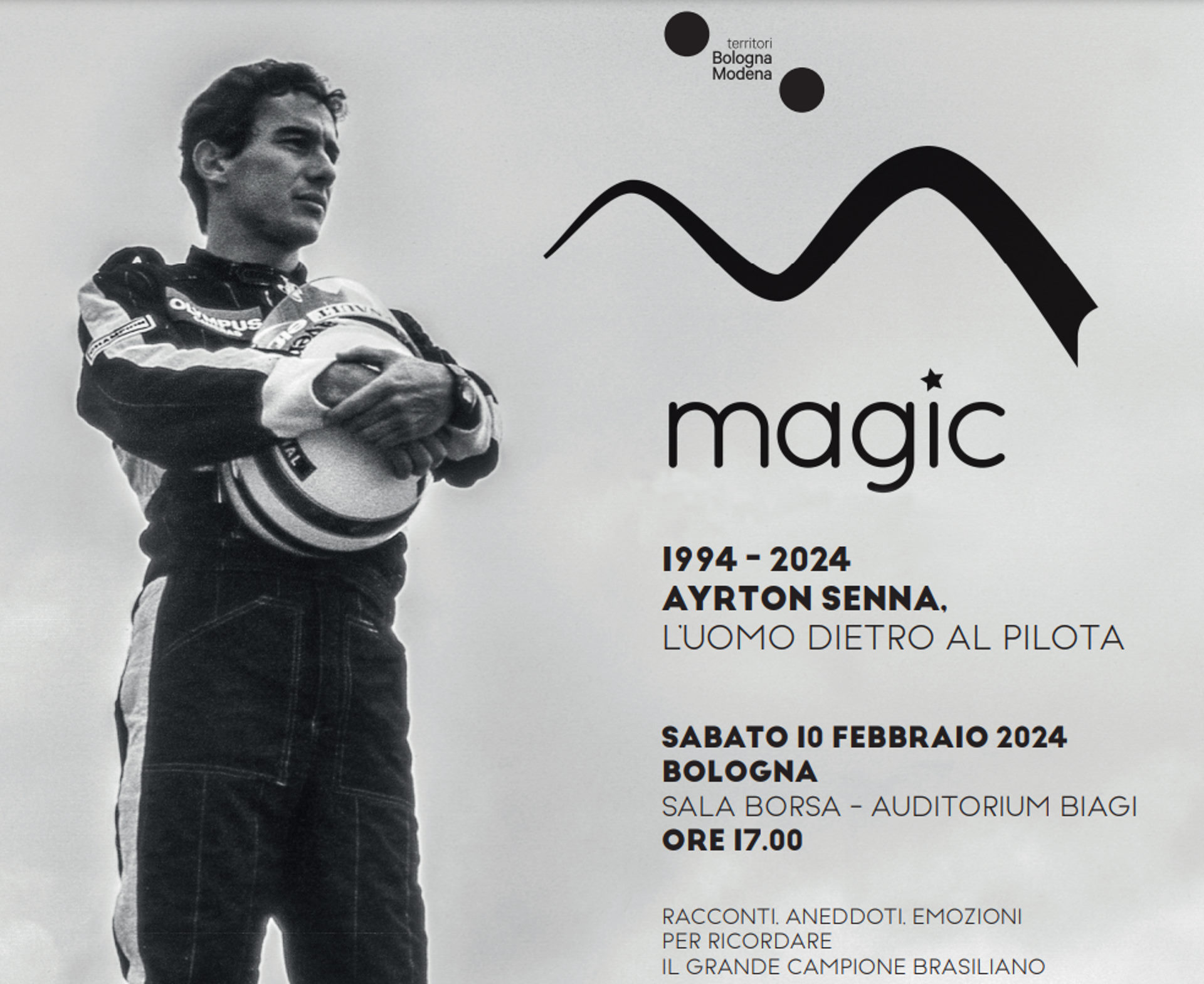 Sabato 10 febbraio 2024, Bologna Sala Borsa - auditorium Biagi ore 17.00