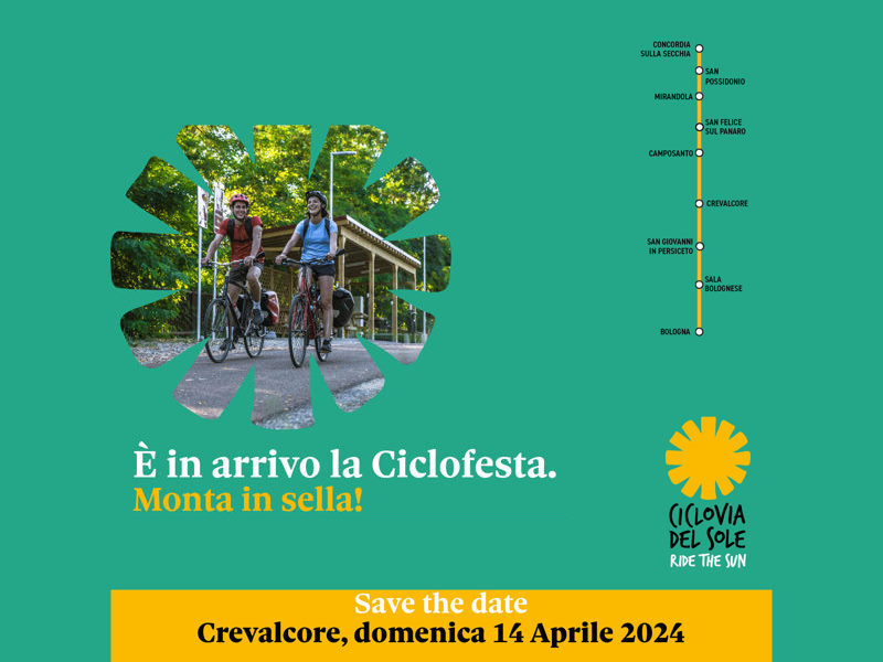 Ciclofesta a Crevalcore. Domenica 14 aprile, bici cibo e musica