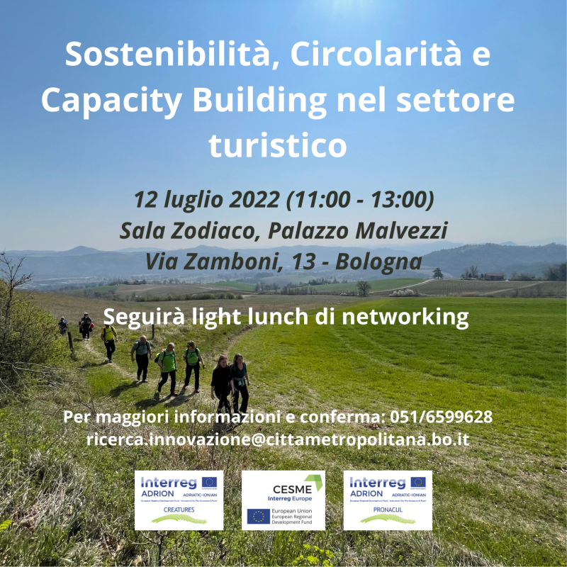 Sostenibilità, Circolarità e Capacity Building nel settore turistico - save the date